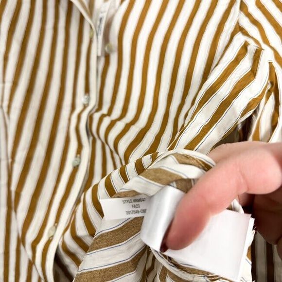Madewell Crinkled Button Up Shirt Womens Long Sleeve‎ Striped Relaxed Small NWT - Picture 7 of 9